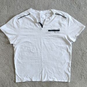 Guess | White and Black Henley T-Shirt